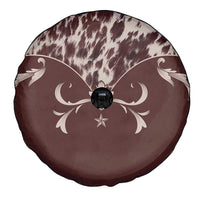 Cowboys Wild West Spare Tire Cover Dark Brown Cow Prints - Wonder Print Shop