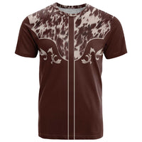 Cowboys Wild West T Shirt Dark Brown Cow Prints - Wonder Print Shop
