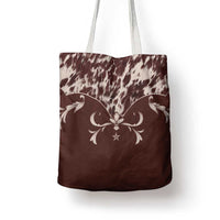 Cowboys Wild West Tote Bag Dark Brown Cow Prints - Wonder Print Shop