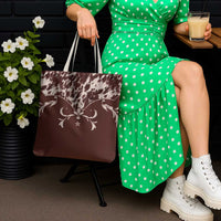 Cowboys Wild West Tote Bag Dark Brown Cow Prints - Wonder Print Shop