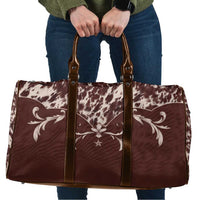 Cowboys Wild West Travel Bag Dark Brown Cow Prints - Wonder Print Shop