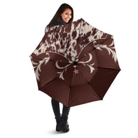 Cowboys Wild West Umbrella Dark Brown Cow Prints - Wonder Print Shop