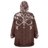 Cowboys Wild West Wearable Blanket Hoodie Dark Brown Cow Prints - Wonder Print Shop