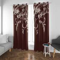 Cowboys Wild West Window Curtain Dark Brown Cow Prints - Wonder Print Shop