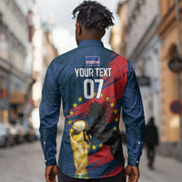 Cape Verde - WC2026 Dark Horse Custom Long Sleeve Button Shirt Our Time Our Story