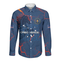 Cape Verde Football WC26 Custom Long Sleeve Button Shirt Dark Horse Rising