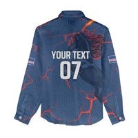 Cape Verde Football WC26 Custom Women Casual Shirt Dark Horse Rising