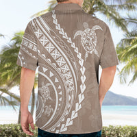 Polynesian Pride Hawaiian Shirt Turtle Hibiscus Luxury Style - Beige - Wonder Print Shop