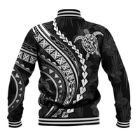 Polynesian Pride Baseball Jacket Turtle Hibiscus Luxury Style - Black LT7 - Wonder Print Shop