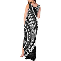 Polynesian Pride Tank Maxi Dress Turtle Hibiscus Luxury Style - Black - Wonder Print Shop