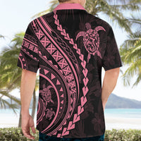 Polynesian Pride Hawaiian Shirt Turtle Hibiscus Luxury Style - Carnation Pink - Wonder Print Shop