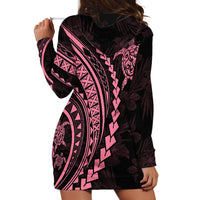 Polynesian Pride Hoodie Dress Turtle Hibiscus Luxury Style - Carnation Pink - Wonder Print Shop