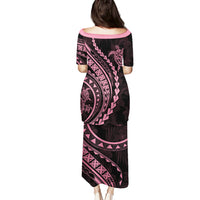 Polynesian Pride Puletasi Turtle Hibiscus Luxury Style - Carnation Pink - Wonder Print Shop