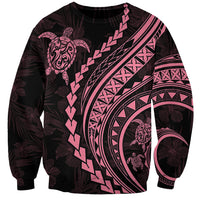 Polynesian Pride Sweatshirt Turtle Hibiscus Luxury Style - Carnation Pink - Wonder Print Shop