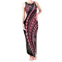 Polynesian Pride Tank Maxi Dress Turtle Hibiscus Luxury Style - Carnation Pink - Wonder Print Shop
