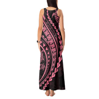 Polynesian Pride Tank Maxi Dress Turtle Hibiscus Luxury Style - Carnation Pink - Wonder Print Shop