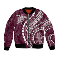 Polynesian Pride Bomber Jacket Turtle Hibiscus Luxury Style - Champagne LT7 - Wonder Print Shop