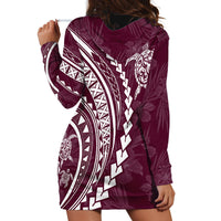 Polynesian Pride Hoodie Dress Turtle Hibiscus Luxury Style - Champagne - Wonder Print Shop