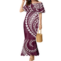 Polynesian Pride Mermaid Dress Turtle Hibiscus Luxury Style - Champagne - Wonder Print Shop
