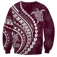 Polynesian Pride Sweatshirt Turtle Hibiscus Luxury Style - Champagne - Wonder Print Shop