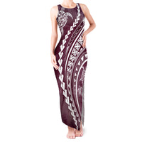 Polynesian Pride Tank Maxi Dress Turtle Hibiscus Luxury Style - Champagne - Wonder Print Shop