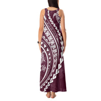 Polynesian Pride Tank Maxi Dress Turtle Hibiscus Luxury Style - Champagne - Wonder Print Shop