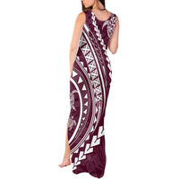 Polynesian Pride Tank Maxi Dress Turtle Hibiscus Luxury Style - Champagne - Wonder Print Shop