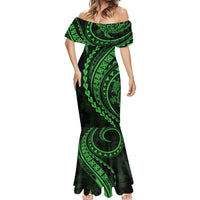 Polynesian Pride Mermaid Dress Turtle Hibiscus Luxury Style - Green - Wonder Print Shop