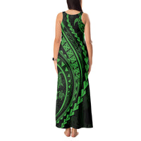 Polynesian Pride Tank Maxi Dress Turtle Hibiscus Luxury Style - Green - Wonder Print Shop