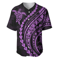 Polynesian Pride Baseball Jersey Turtle Hibiscus Luxury Style - Lilac LT7 - Wonder Print Shop
