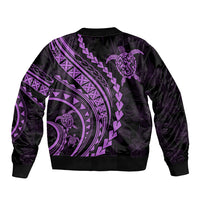 Polynesian Pride Bomber Jacket Turtle Hibiscus Luxury Style - Lilac LT7 - Wonder Print Shop