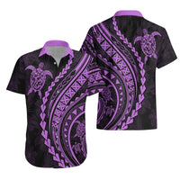 Polynesian Pride Hawaiian Shirt Turtle Hibiscus Luxury Style - Lilac - Wonder Print Shop