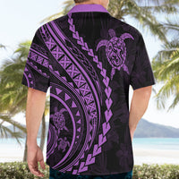 Polynesian Pride Hawaiian Shirt Turtle Hibiscus Luxury Style - Lilac - Wonder Print Shop