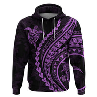 Polynesian Pride Hoodie Turtle Hibiscus Luxury Style - Lilac - Wonder Print Shop