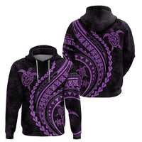 Polynesian Pride Hoodie Turtle Hibiscus Luxury Style - Lilac - Wonder Print Shop