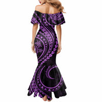 Polynesian Pride Mermaid Dress Turtle Hibiscus Luxury Style - Lilac - Wonder Print Shop