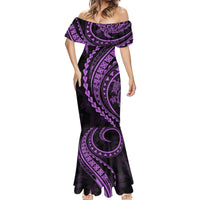 Polynesian Pride Mermaid Dress Turtle Hibiscus Luxury Style - Lilac - Wonder Print Shop
