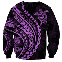 Polynesian Pride Sweatshirt Turtle Hibiscus Luxury Style - Lilac - Wonder Print Shop