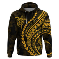 Polynesian Pride Hoodie Turtle Hibiscus Luxury Style - Merigold - Wonder Print Shop