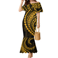 Polynesian Pride Mermaid Dress Turtle Hibiscus Luxury Style - Merigold - Wonder Print Shop