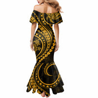 Polynesian Pride Mermaid Dress Turtle Hibiscus Luxury Style - Merigold - Wonder Print Shop