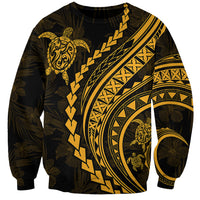 Polynesian Pride Sweatshirt Turtle Hibiscus Luxury Style - Merigold - Wonder Print Shop