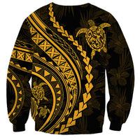Polynesian Pride Sweatshirt Turtle Hibiscus Luxury Style - Merigold - Wonder Print Shop