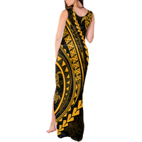 Polynesian Pride Tank Maxi Dress Turtle Hibiscus Luxury Style - Merigold - Wonder Print Shop