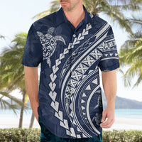 Polynesian Pride Hawaiian Shirt Turtle Hibiscus Luxury Style - Navy - Wonder Print Shop