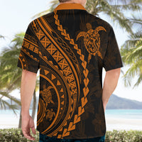 Polynesian Pride Hawaiian Shirt Turtle Hibiscus Luxury Style - Orange - Wonder Print Shop