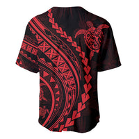 Polynesian Pride Baseball Jersey Turtle Hibiscus Luxury Style - Rose LT7 - Wonder Print Shop