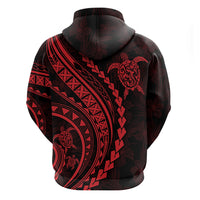 Polynesian Pride Hoodie Turtle Hibiscus Luxury Style - Rose - Wonder Print Shop
