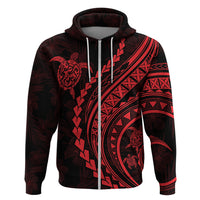 Polynesian Pride Hoodie Turtle Hibiscus Luxury Style - Rose - Wonder Print Shop