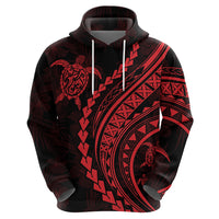 Polynesian Pride Hoodie Turtle Hibiscus Luxury Style - Rose - Wonder Print Shop